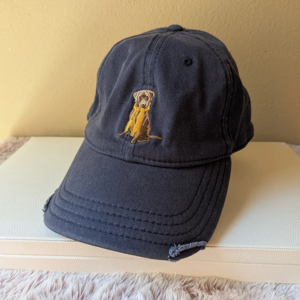 Daniel Cremieux Navy Cap with Dog Embroidery - Picture 2 of 14